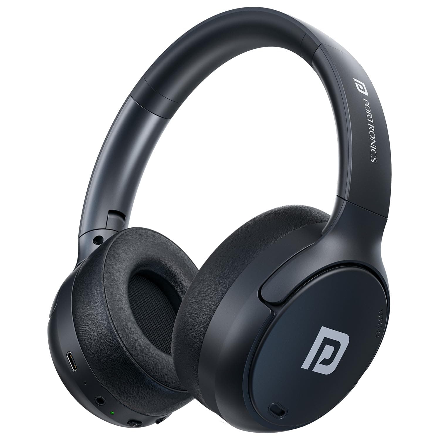 Portronics Muffs M8 ANC Wireless Over Ear Headphones with Upto 50 Hours Playtime, Foldable Design, Powerful Bass, 40mm Dynamic Driver, HD Mic, Low Lat...