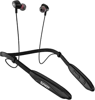 tunez Rhythm Neckbands R02 40 Hours Talk time, 30 Hours Music Playtime, Bluetooth 5.0, 15m Transmission Range, C-Type Charging, and Battery Capacity 3...