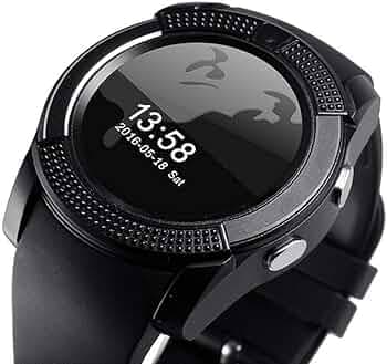 CHAAPIO V8 Sports Smartwatch Bluetooth Compatible with All Mobile Phones for Girls & Boys (Black)