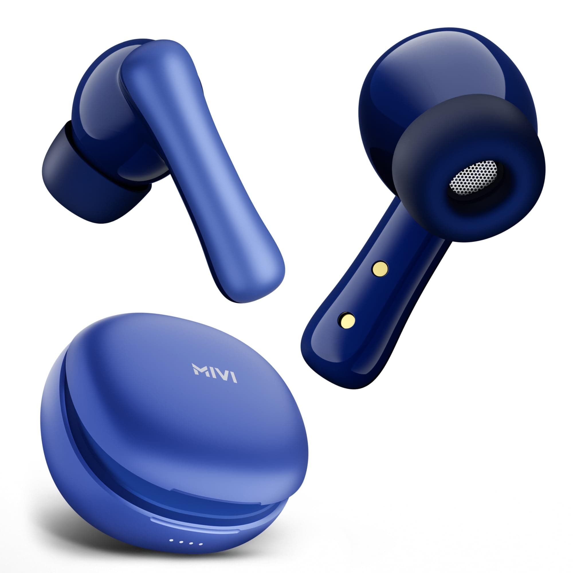 Mivi DuoPods i2 [Just Launched] TWS with 13mm Bass Drivers, 45+ Hrs Playtime, Low Latency, BT v5.3, Type C Charging, HD Call Clarity with AI-ENC, Made...