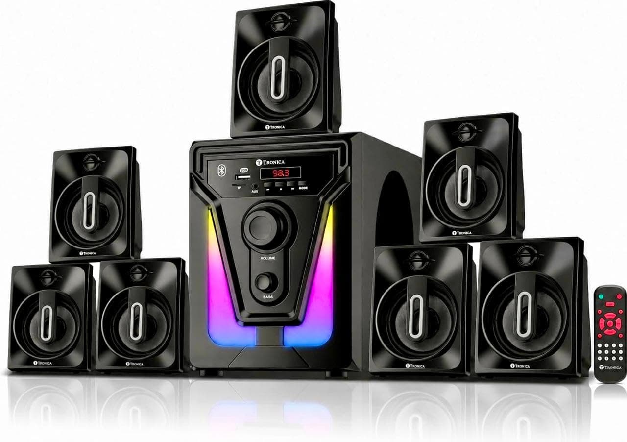 Tronica PS07 Premium Series 7.1 Digital 60W Bluetooth Home Theater System PenDrive FM Aux TV Compatible with All Function Remote