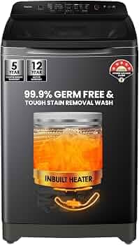 Haier 9 Kg Topload with Inbuild Heater, Oceanus wave and Near Zero Pressure (HMW90-H678ES8)