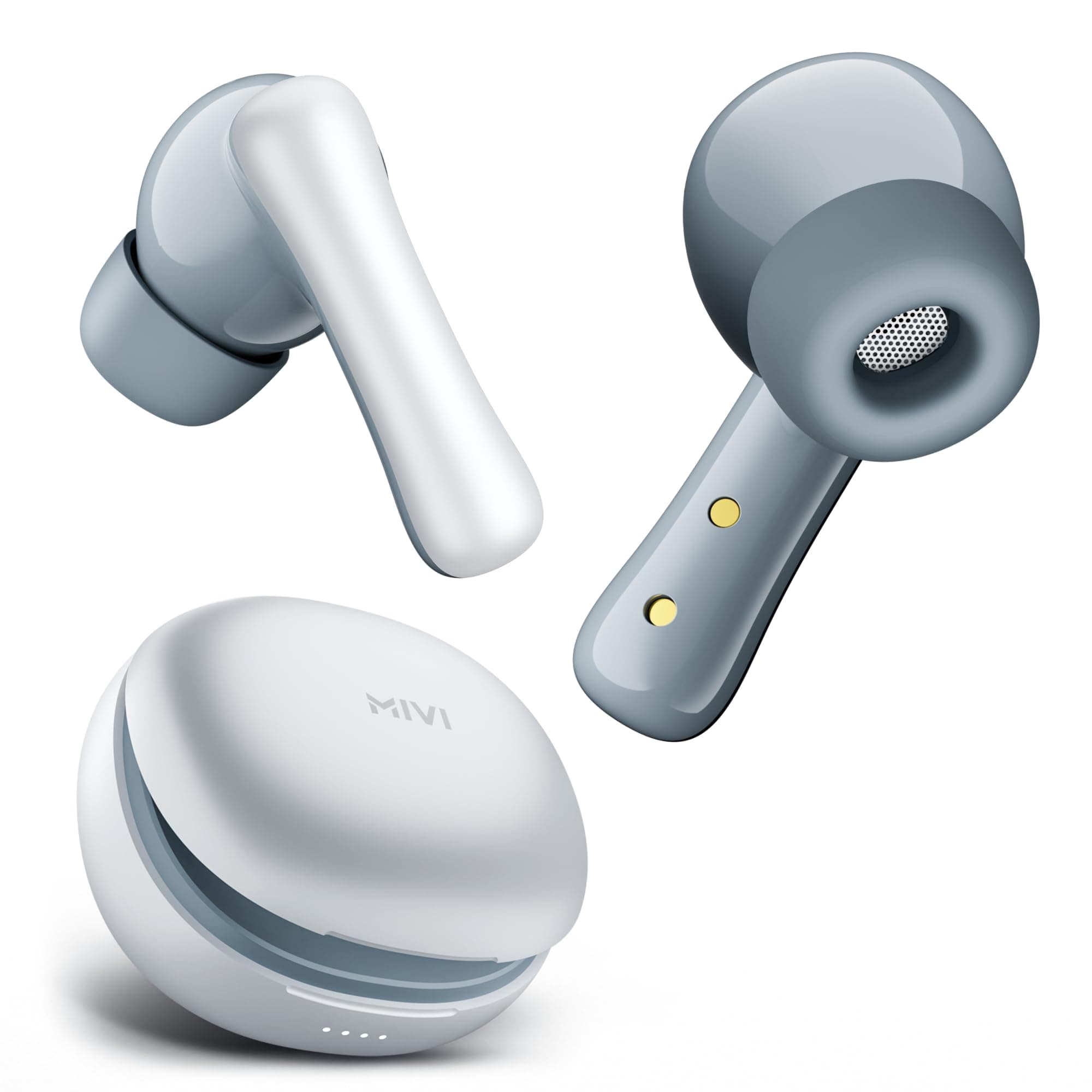 Mivi DuoPods i2 [Just Launched] True Wireless Earbuds, 45+ Hrs Playtime, HD Call Clarity, Fast Charging, Type C, 13mm Bass Drivers, IPX 4.0 Sweat Proo...