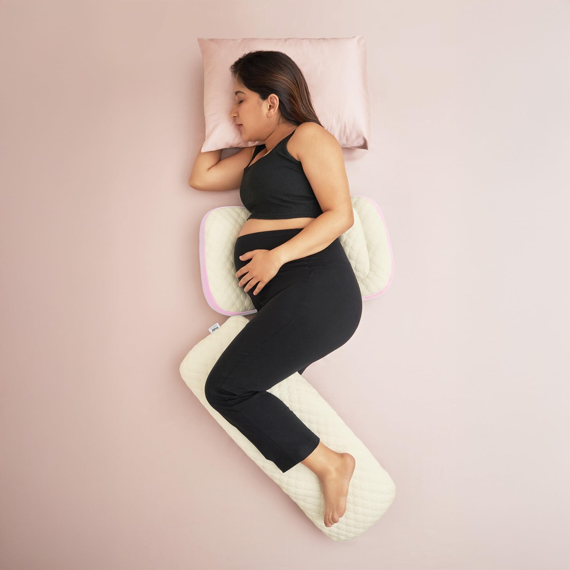 Frido Maternity Pillow Bundle | Full Body Pregnancy Pillow for Back, Belly, Leg & Bum Support | Adjustable Butterfly Design | Travel-Friendly Cuddle P...