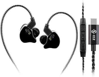 Yinyoo CCZ Melody in Ear Type C Wired Earphones with Mic in-Ear Headphones IEM HiFi Bass Earbuds with 1DD 1BA, Earfins,4N OFC Cable for Musicians,Audi...