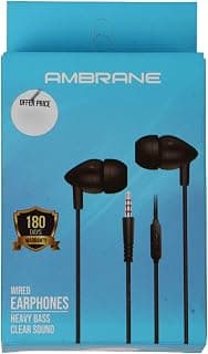 Ambrane EP-47 Wired In Ear Earphone with Mic (Black)