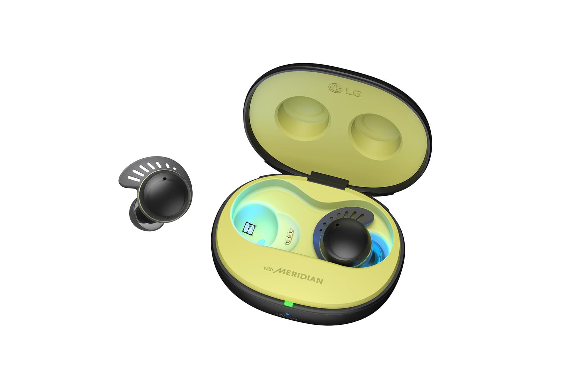 LG TONEFree Fit TF7Q True Wireless Earbuds, Active Noise Cancellation, IP67, 3D Sound Stage, UV Nano, Game Mode, 30 Hour Battery, Swivel fit Technolog...