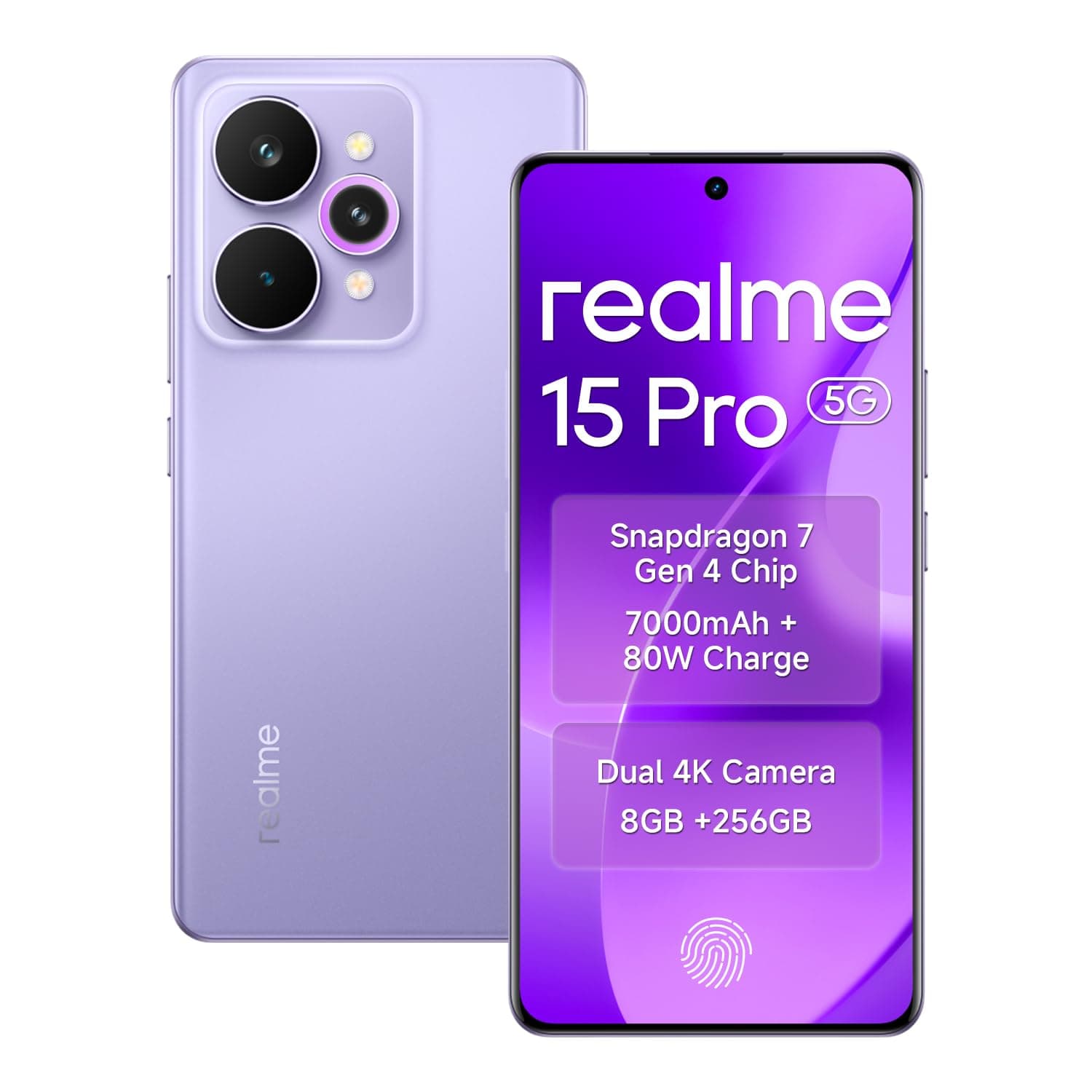 realme 15 pro 5G Smartphone 8GB RAM 256GB ROM Snapdragon 7 Gen 4, 6.8 Inch Display 144Hz, 7000mAh Battery 80W Fast Charge IP69 Waterproof 4K AI Camera...