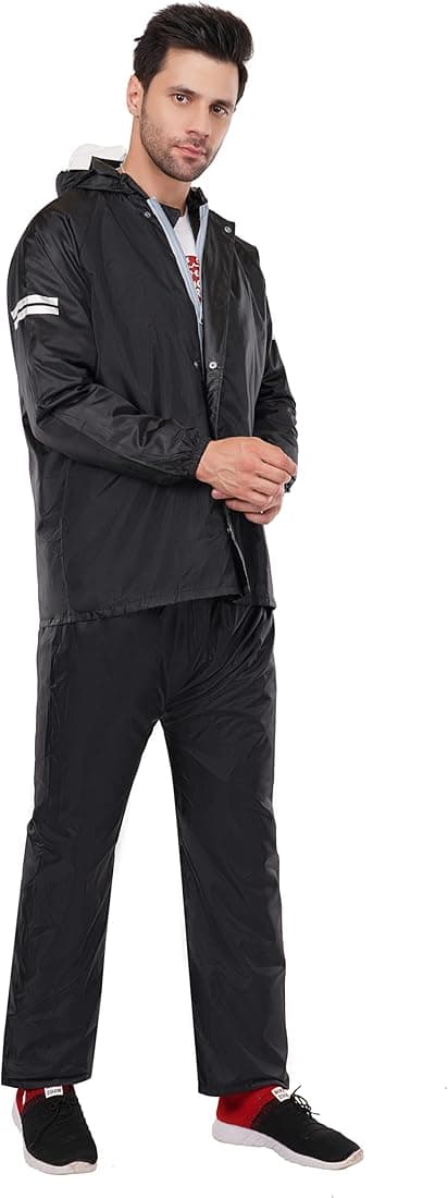 TAGAS Men's Raincoat ||Waterproof for Bike ||Reversible Double Layer with Hood Raincoat || Raincoat for Men || Set of Top and Bottom With Cap rain Wea...