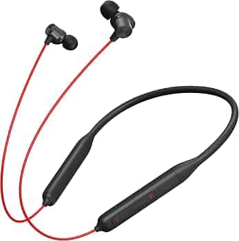 Techfire T60 Bullets Wireless Z Bass Edition Neckband Headphone with 40 hr Playtime Bluetooth Headset (Red, in The Ear)