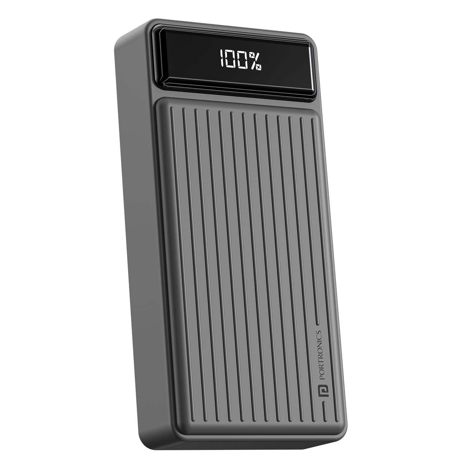 Portronics Luxcell B 20K Advanced 20000 mAh Power Bank with 22.5W Max Output, LED Battery Display, 22.5w Mach USB-A Output, 20w Type C PD Output, Type C Input, Wake Up Button(Grey)