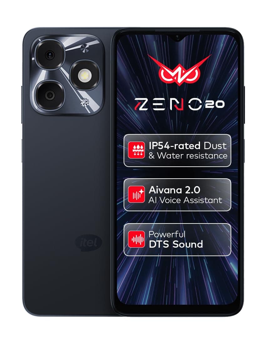 Zeno 20 | AI Vana 2.0 | 3GB RAM 64GB ROM | 6.6" HD+ 90Hz Display | 13MP AI Camera | IP54 Rated | Always-On Display | Dynamic Bar | DTS Sound | 5000mAh...