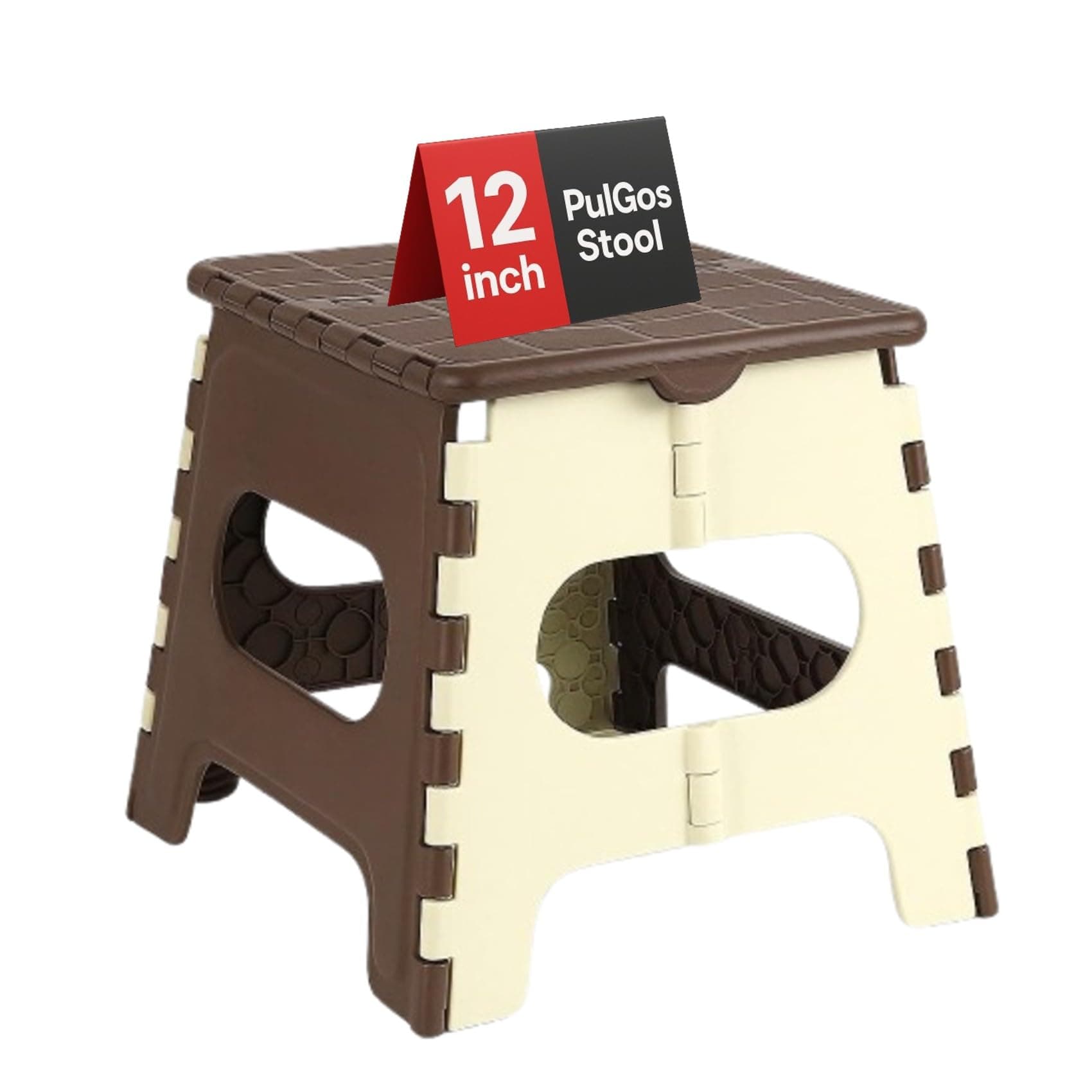 PulGos" Plastic Non-Slip Folding Stool  Strong, Compact and Stylish, Supports Up to 95 Kg - Ideal for Garden, Bathroom, Bedroom, Perfect for Kids & Ad...