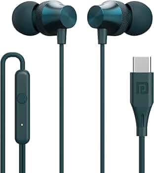 Portronics Conch Beat C in Ear Wired Earphones with Mic, Type C Audio Jack, 10mm Driver, 1.2m TPE Anti Tangle Wire, in line Mic Controls, Powerful Aud...