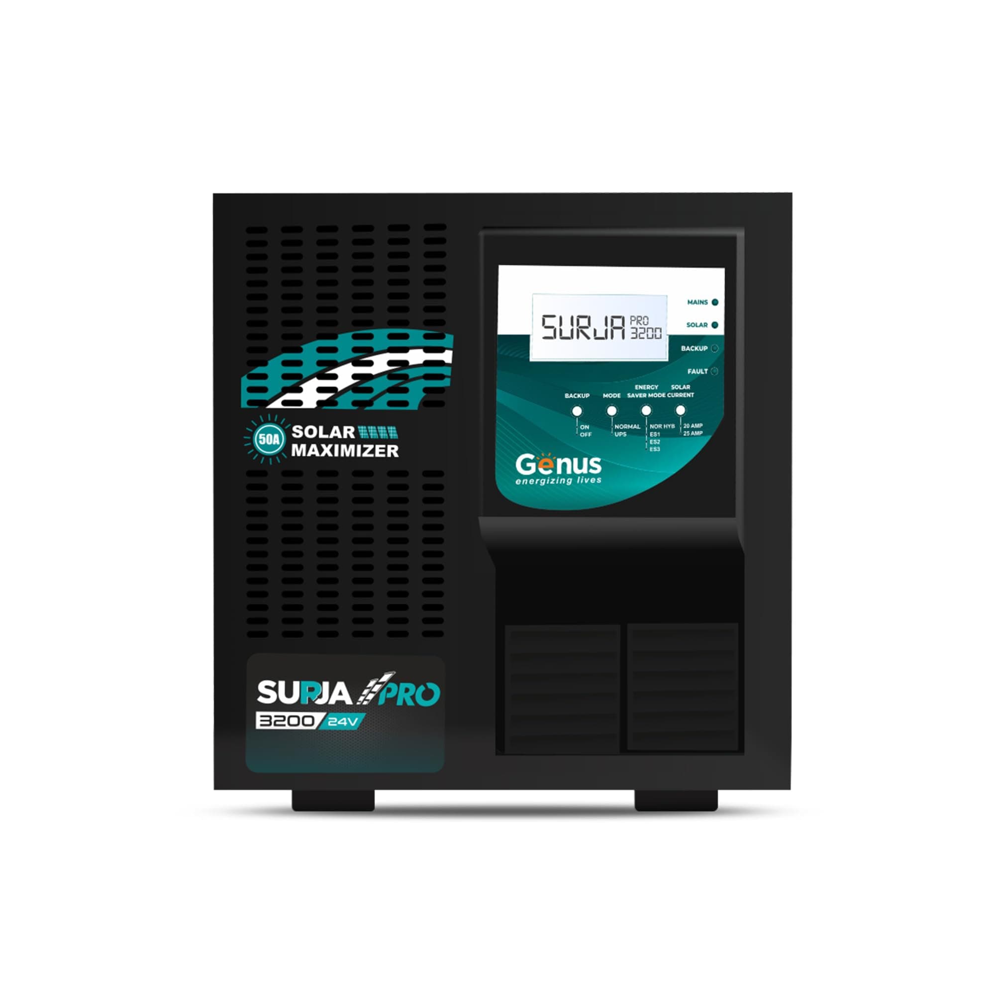 Genus Surja Pro 3200 24V Solar Inverter with 50AMP Inbuilt Solar Maximizer Charge Controller Suitable for Home, Office and Ev