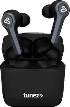 tunez Elements E30 True Wireless Earbuds with Bluetooth V5.0, 48 Hours Music Time, Type C Charger, Smart Touch Controls,Voice Assistant and Water Resistant(Black)
