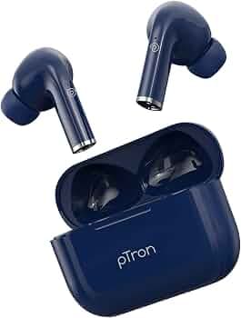 (Refurbished) pTron Bassbuds Neo TWS Earbuds, HD Mic & TruTalk AI-ENC Calls, Immersive Sound, Game/Music Modes, 35H Playtime, in-Ear Bluetooth 5.3 Hea...