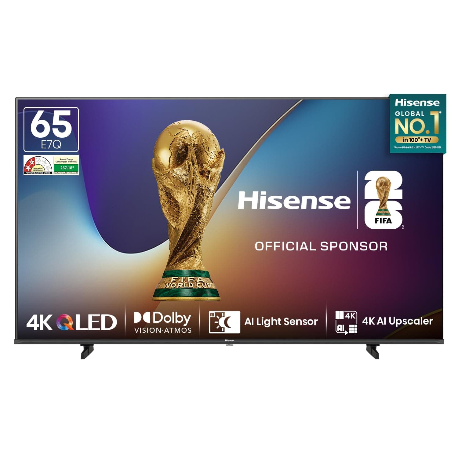 Hisense 164 cm (65 inches) E7Q Series 4K Ultra HD Smart QLED TV 65E7Q (Black)