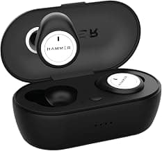 Hammer True Wireless Earbuds Bluetooth 5.0, Up to 20 Hours Battery Backup, 10M Range, Wireless Earphones with Charging Case, in-Built Mic (White & Bla