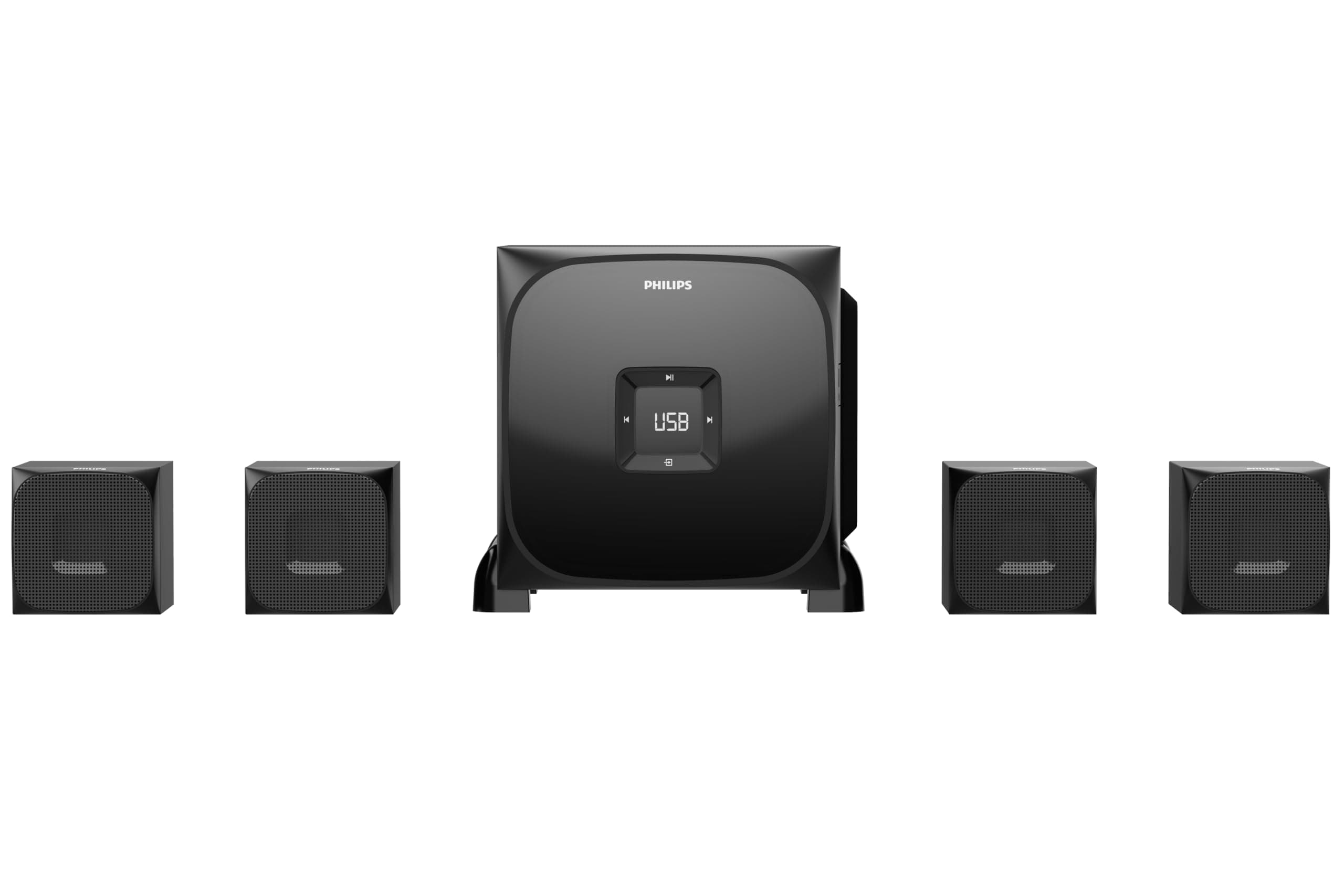 Philips Audio SPA8170B 4.1Ch 100W Bluetooth Multimedia Speaker with Rich Bass, Multi-Connectivity Option with Supporting USB, Optical, Aux-in for Easy...