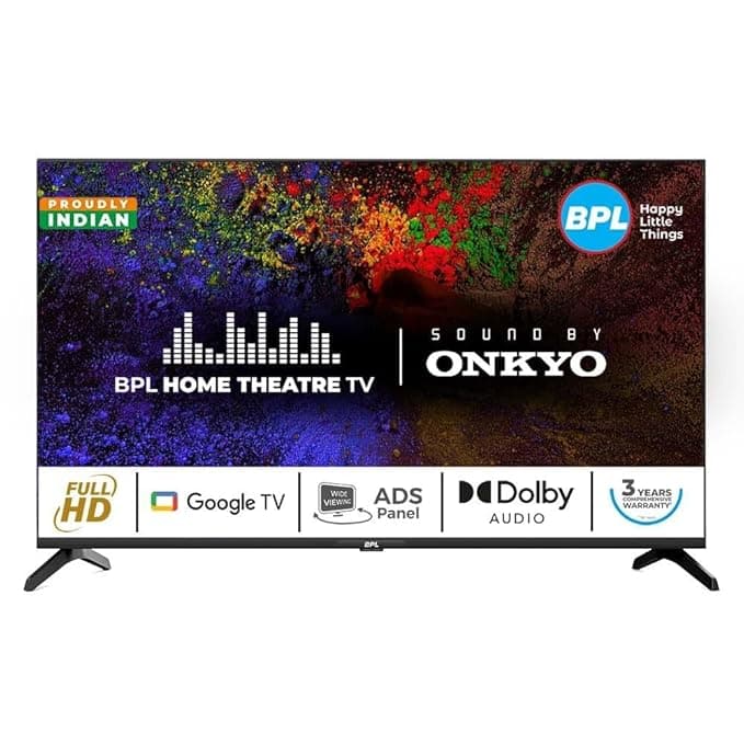 BPL 109 Cm (43 Inches) FHD Onkyo Home Theatre Smart LED Google TV, 43F-E5340 (ADS Panel,Bezel Less Display,Sound by Onkyo & Dolby Audio)