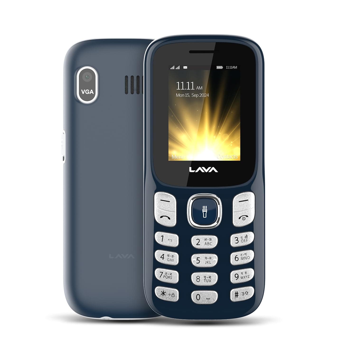 Lava A3 Torch Dual Sim Keypad Mobile Phone | 1750mAh Big Battery | Quad Strip Torch & Slide Button | 1.8" Large Display | Vibration Alert | 7 Language...
