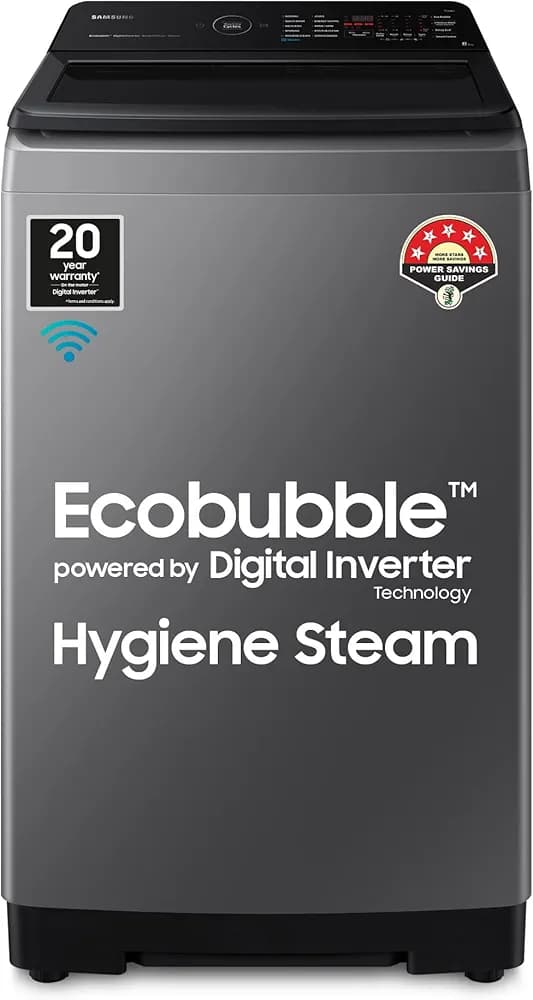 Samsung 8 Kg '5 star Ecobubble™ Wi-Fi Inverter Fully Automatic Top Load Washing Machine (WA80BG4582BDTL,Rose Brown), Bubble Storm technology