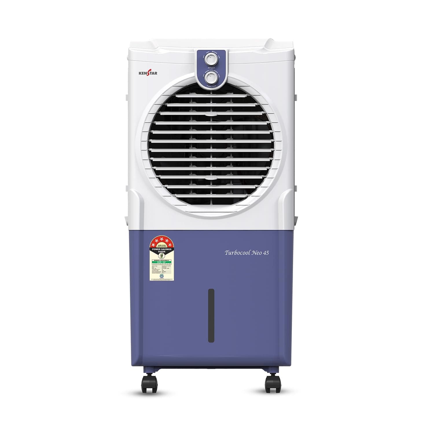 Kenstar TURBOCOOL NEO HC 45 BLUE Air Cooler with Honeycomb Cooling Media | 5-star BEE Rating |100 W|White & Blue