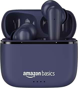 AmazonBasics True Wireless in-Ear Earbuds with Mic, Touch Control, IPX5 Water-Resistance,Bluetooth 5.0, Up to 80 Hours Play Time, Voice Assistance&Fas...