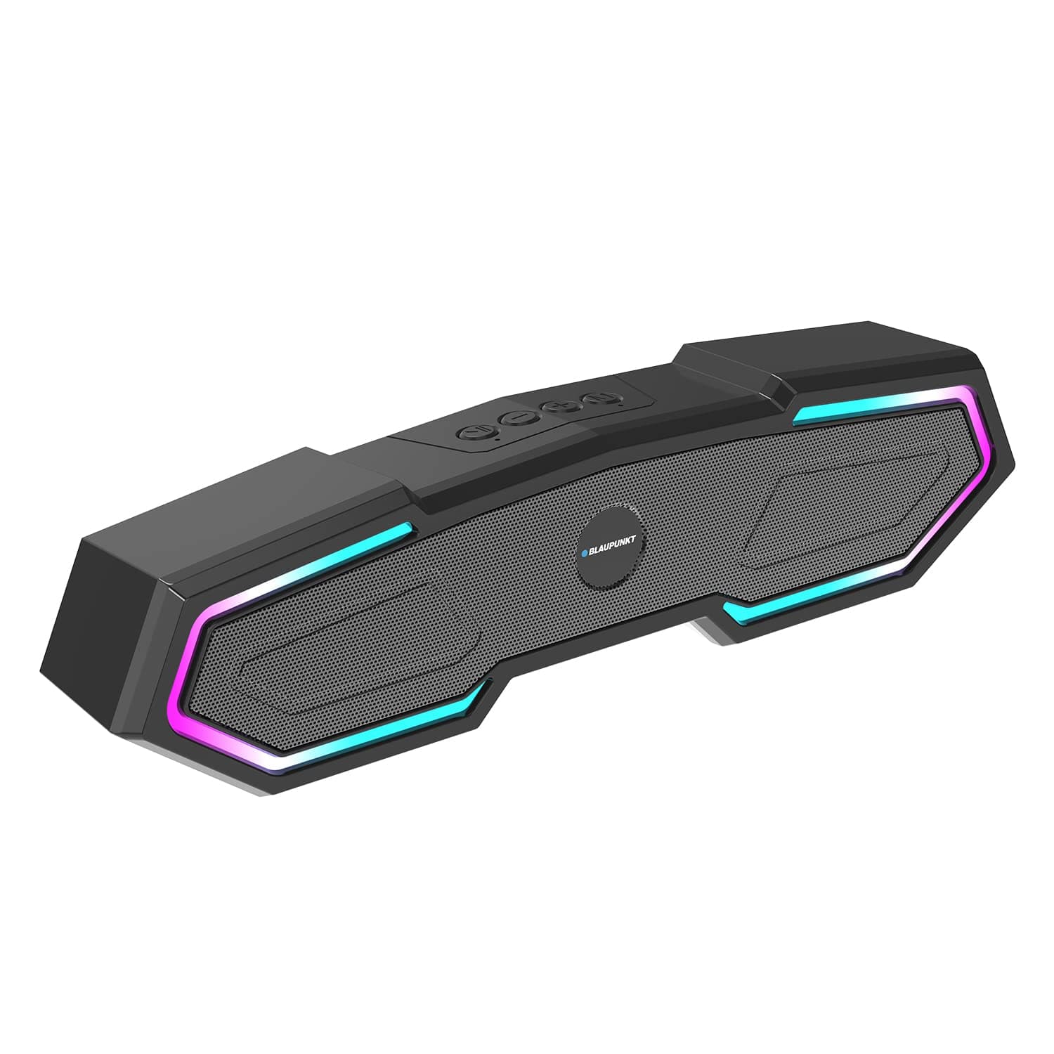 Blaupunkt Newly Launched SBA15 Gaming 15W Bluetooth Soundbar with 2000 mAh Battery I Gaming RGB Lights I TurboVolt Charging I AUX, Bluetooth, USB & TWS I BT Speaker for TV, Mobile, PC, Laptops(Black)