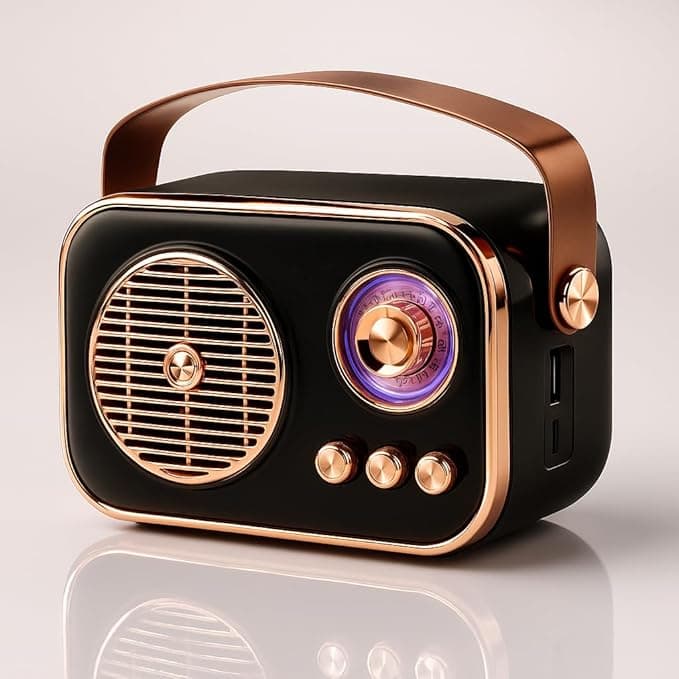 Fire turtle Vintage Bluetooth Wireless Speaker with USB/AUX Input & Hands-Free Calling Perfect for Gift (10W RMS Power)(RM-636-BLACK)