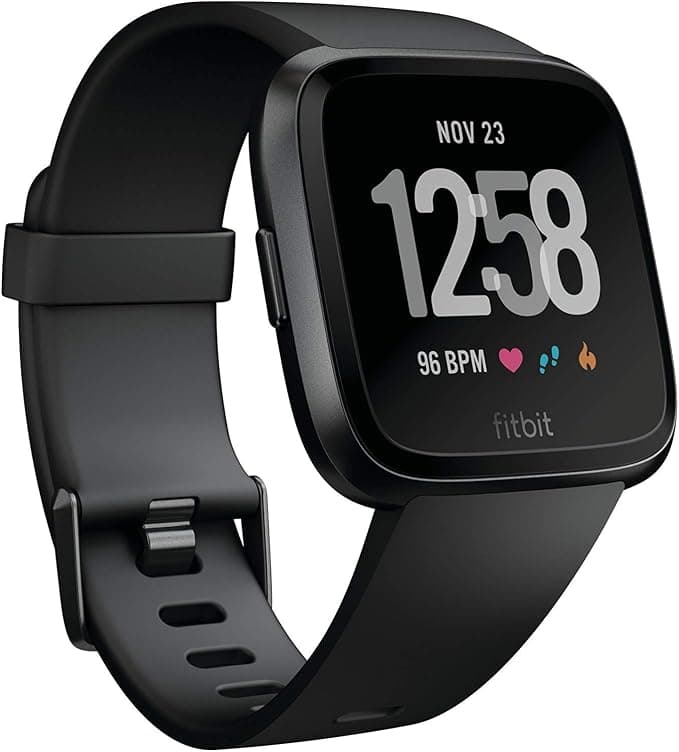 (Renewed) Fitbit Versa Health and Fitness Smartwatch, Onesize (Black) (Unisex) Smart Watches & Accessories