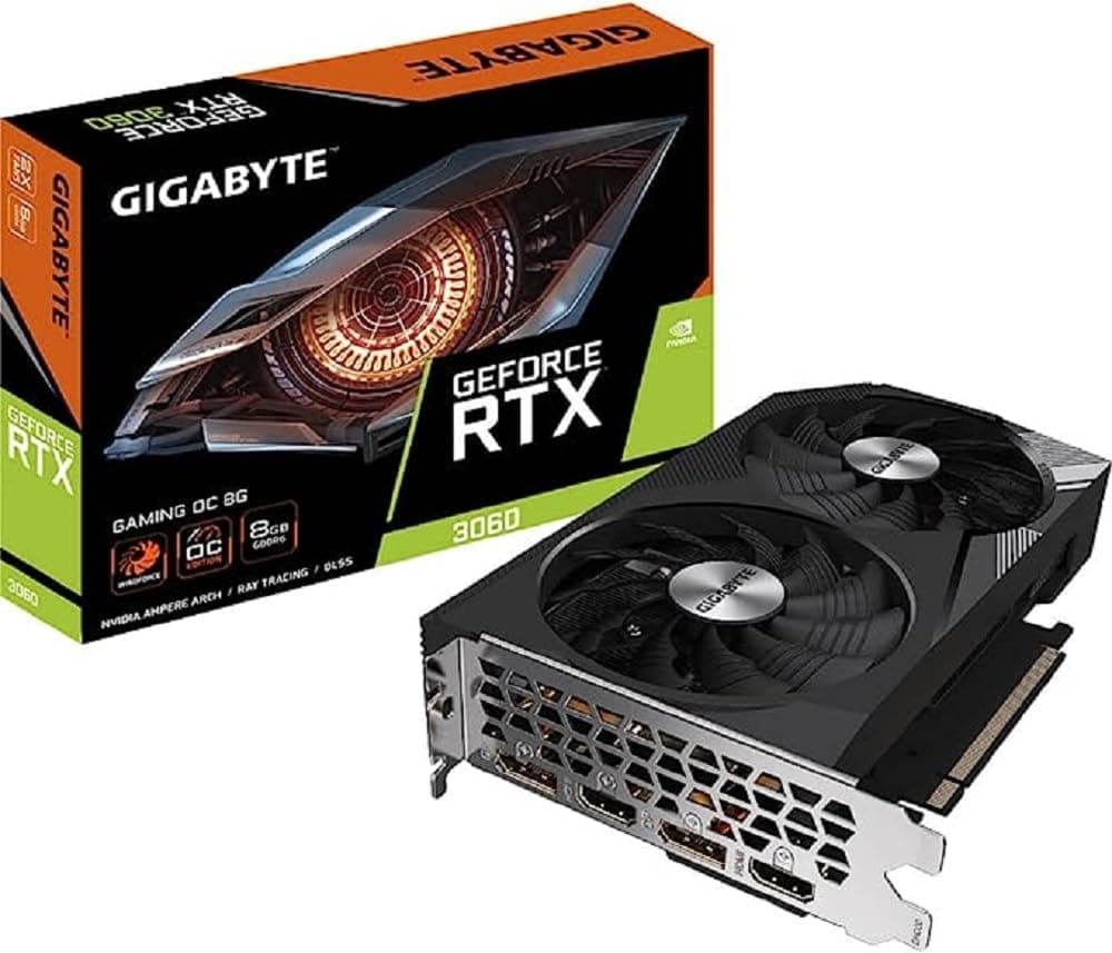 GIGABYTE nVidia GeForce RTX 3060 GAMING OC 8G GDDR6 Video Card, 1807 MHz PCI-E 4.0, 2x DP 1.4a, 2x HDMI 2.1