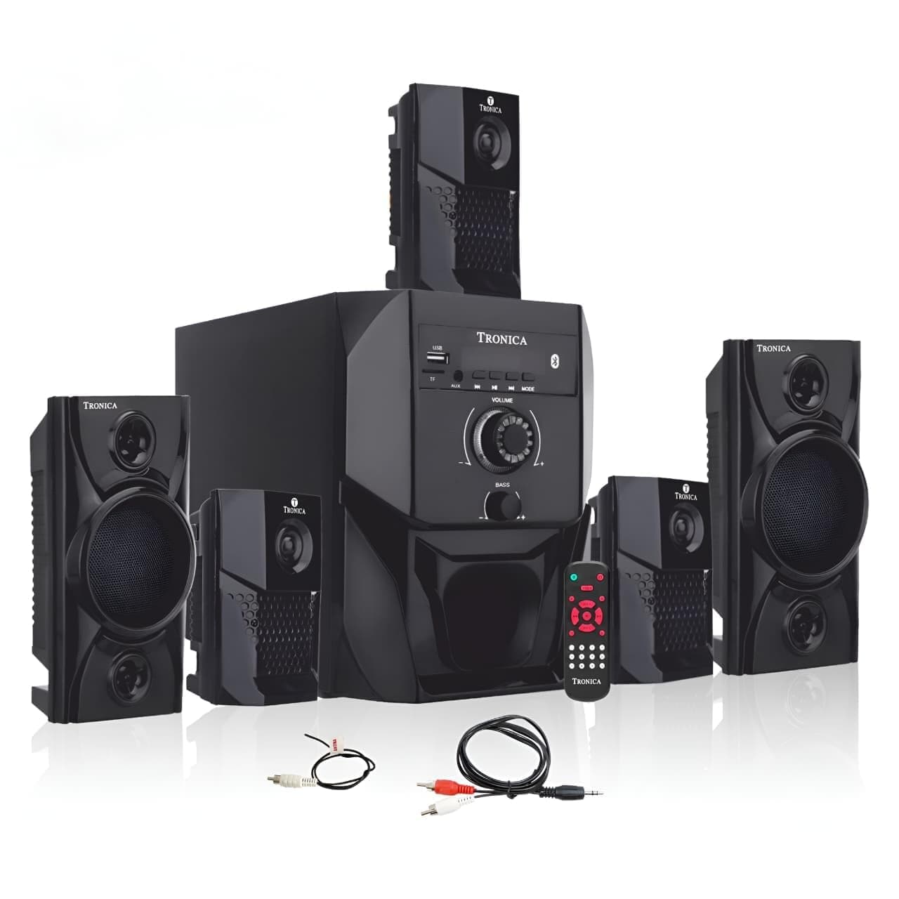 Tronica Super King 40W 5.1 Bluetooth Home Theater System with FM/PenDrive/Sd Card/Mobile/Aux Support & Remote (5.1 Speaker Set+1 bt Earphones)