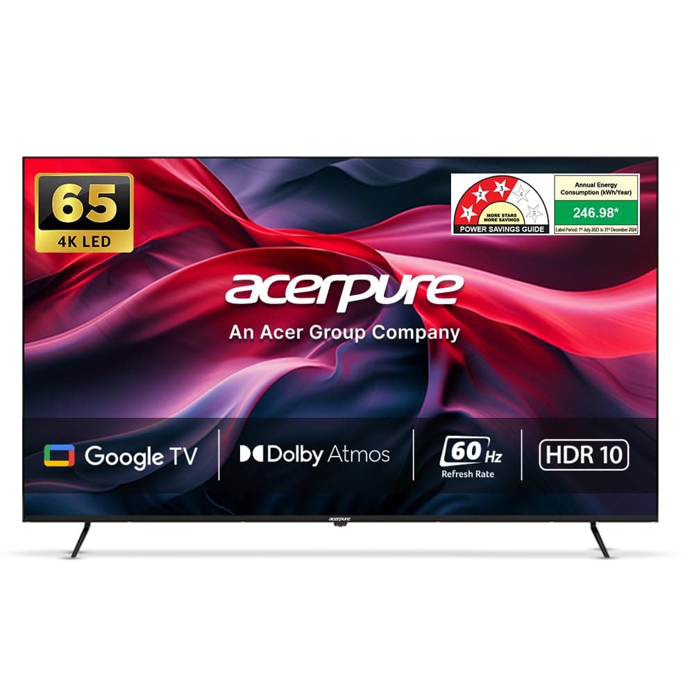 Acerpure 165 cm (65 inch) Swift Series UHD LED Smart Google TV AP65UG51ASFTD Model (Black)