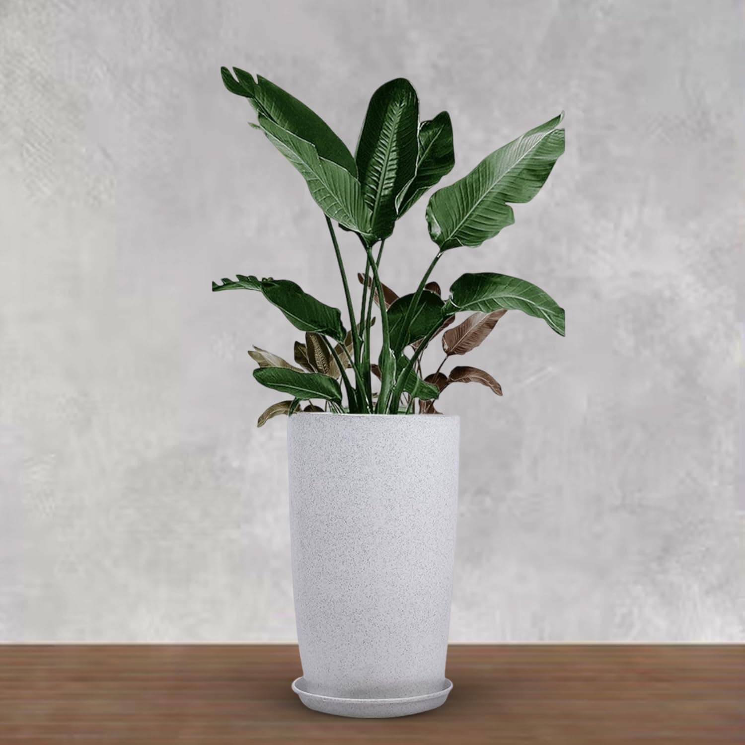 BonKaso Emerald Tower Planter Indoor/Outdoor - 18 Inch Tall Plastic Tower Pot, Durable, Lightweight Planter for Home Office Garden Balcony Plant gamla...