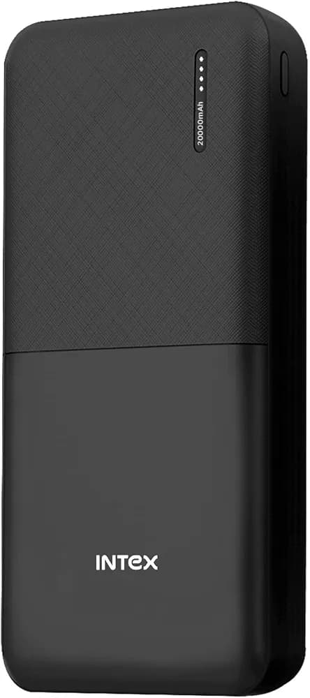 Intex Strong Rhino 20K Poly 20000 mAh Power Bank, Dual (Input&Output), 12W Fast Charging, Over Current/Charge/Discharge Protection & Shock Resistant Coal Black