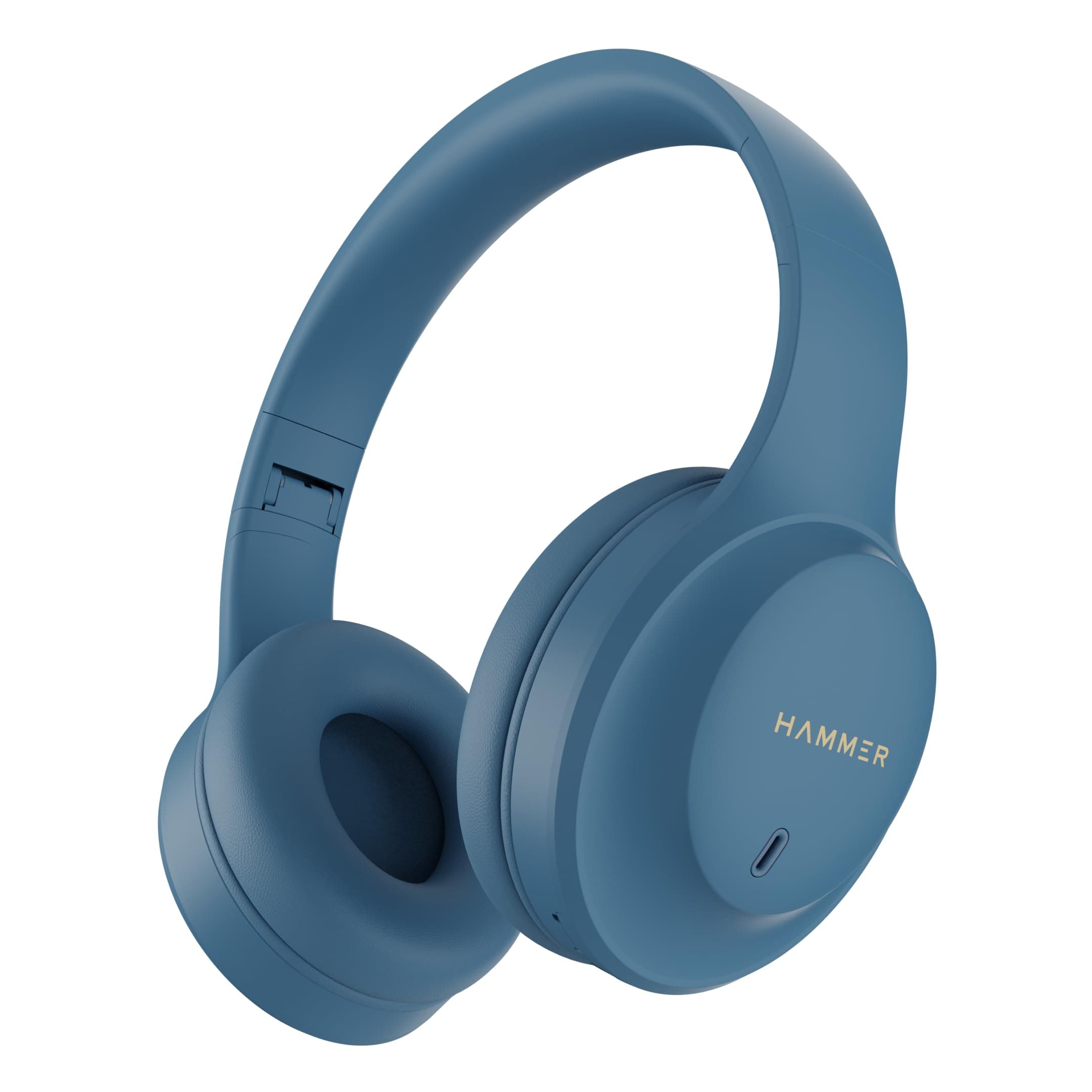 HAMMER Vibe ENC Bluetooth Headphone, 40mm Driver, Dual Pairing, 50hrs Playtime, Voice Assistant, BT V5.4, Game Mode, Soft Cushions, Lightweight Headph...