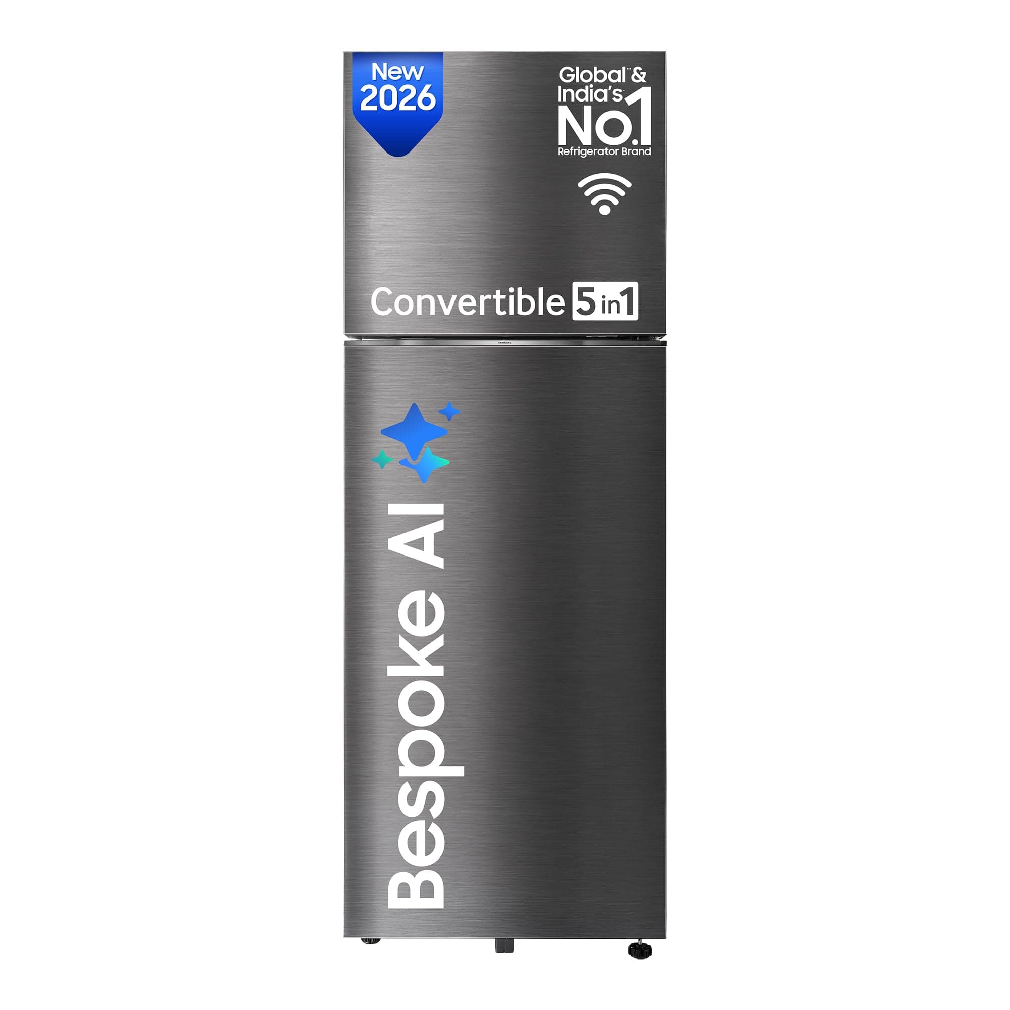 Samsung 467 L, 3 Star, Convertible 5-in-1, Digital Inverter, Frost Free Double Door, Bespoke AI WiFi Refrigerator (RT80H51C3KHL, Luxe Black, 2026 Mode...
