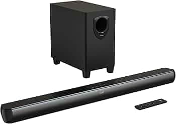 F&D HT-350 220W 2.1 Channel Bluetooth Soundbar with Wireless Subwoofer & Remote, Powerful Bass, Bright LED Display, HDMI ARC, Optical, USB