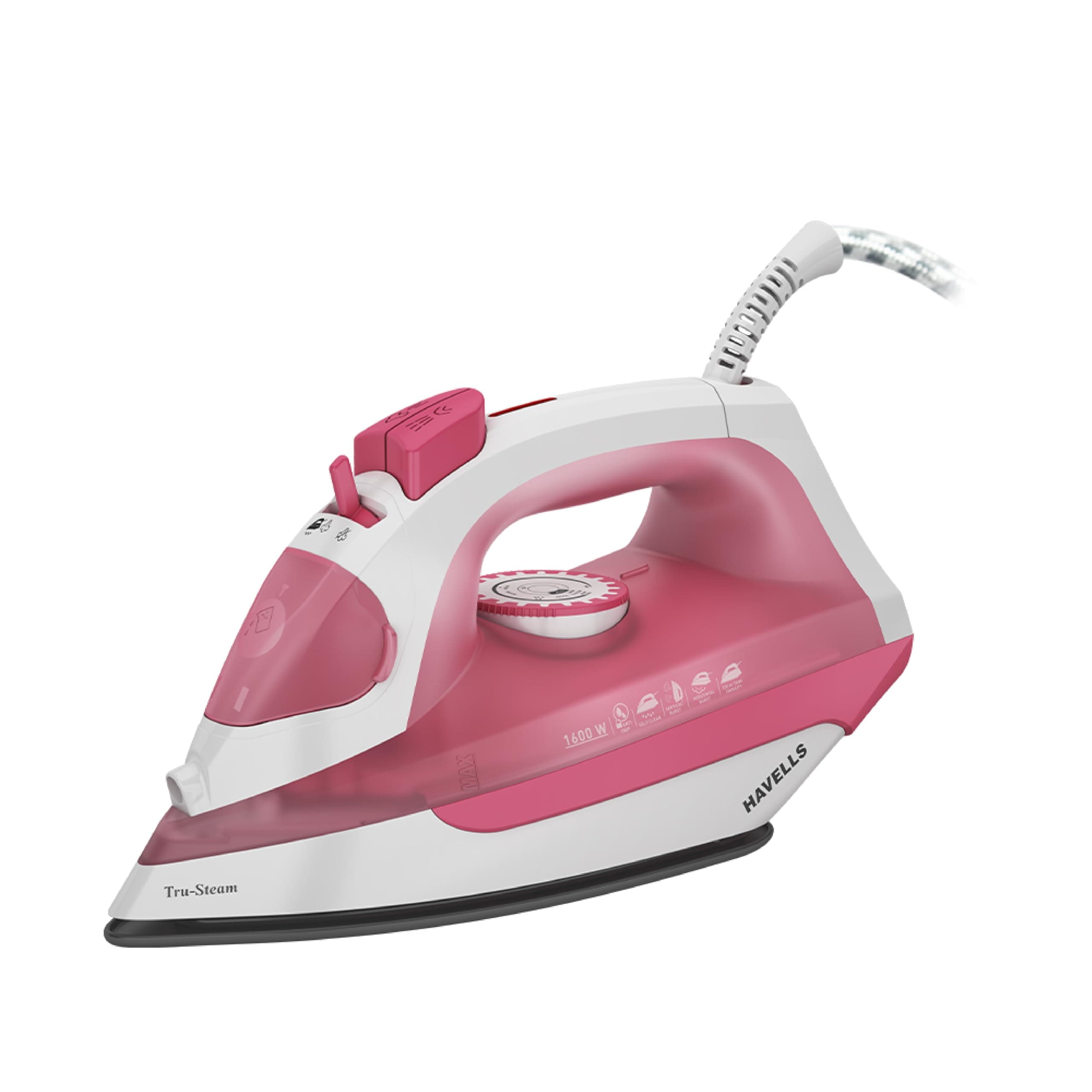 Havells TruSteam 1600 Watt Steam Iron with Self Cleaning Function|Vertical & Horizontal Ironing|220 ml Tank for Longer Ironing|High Steaming Rate upto...