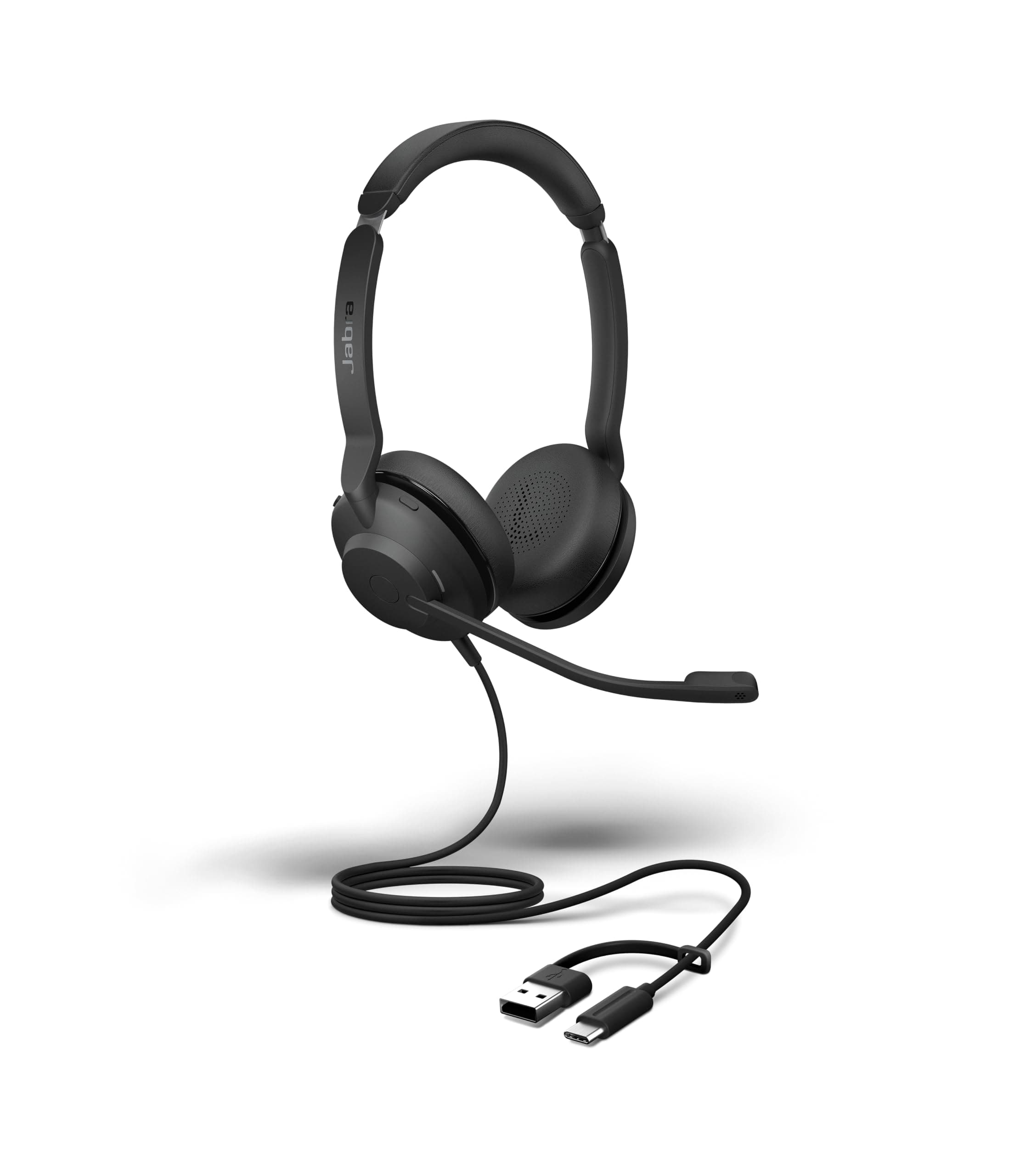 Jabra Evolve2 30 SE UC Stereo USB C/A Binaural Headset USB Headphone with Mic UC Stereo USB-C to USB-A Connectivity Noise Cancelling Leather Cushion f...