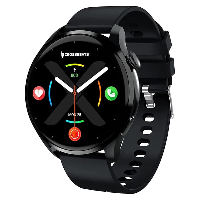 Crossbeats Orbit X AMOLED display 454x454 pixels Screen Bluetooth Calling Smart watch, Always-On 3D curved 600 nits brightness, Multiple tracking, Sty