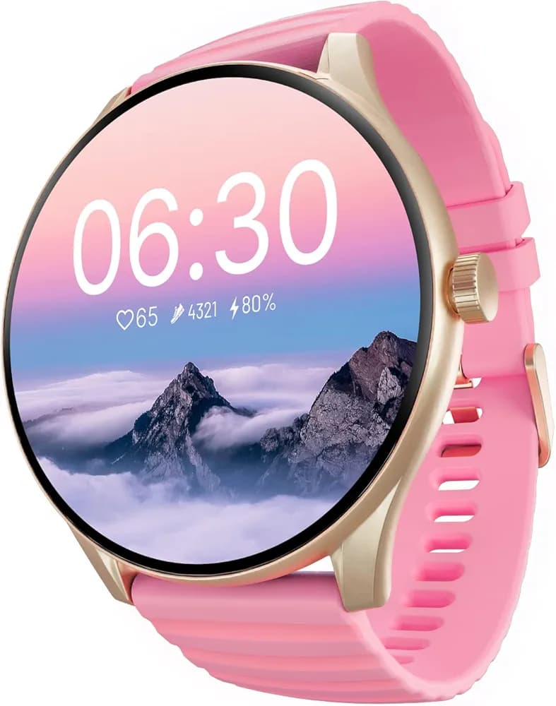 CrossBeats Newly Launched Orbit STYL 1.4" HD Round Fashion Bluetooth Calling Smart Watch 2023, 100 Sports Modes Heart Rate SPO2 Sleep Smartwatch iPhone/Android,Fitness Tracker Men/Women - Pink