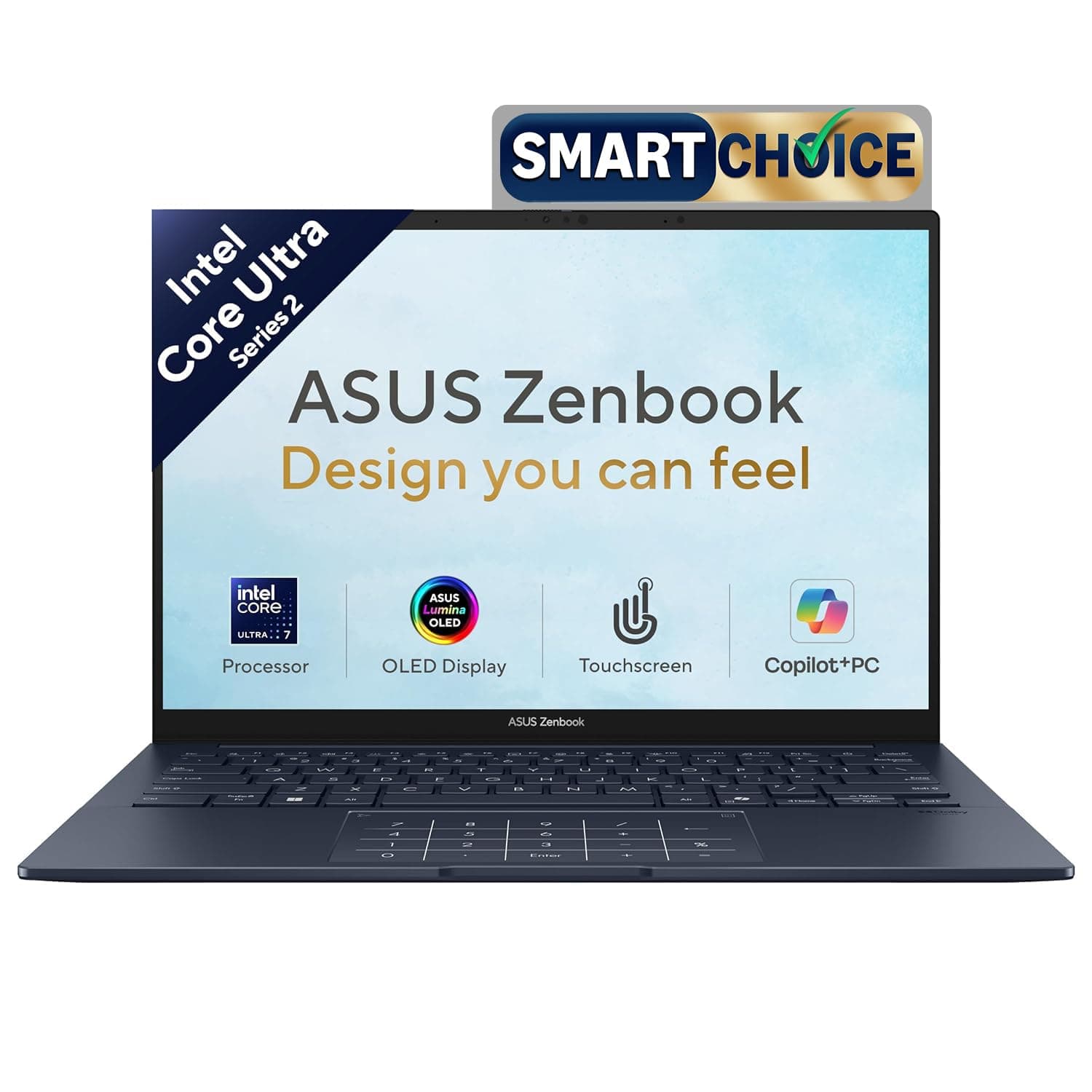 ASUS Zenbook 14 (2026),Smartchoice,Intel Core Ultra 7 255H,32GB RAM,1TB SSD,OLED,Touchscreen,14"(35.5 cm),Win 11,M365 Basic(1Y)* Office 24,Ponder Blue...