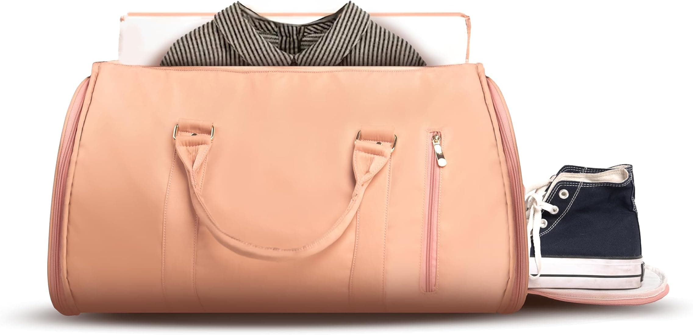 Bayne Convertible 2-in-1 Garment Duffel Bag for Travel, Carry-on Hanging Suitcase, Large Size, Women (Pink)