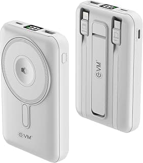 EVM EnMag 17 Pro 10000mAh Power Bank | 22.5W Fast Charging | Magnetic Wireless Power Bank | Built-in Type-C & Lightning Ca...