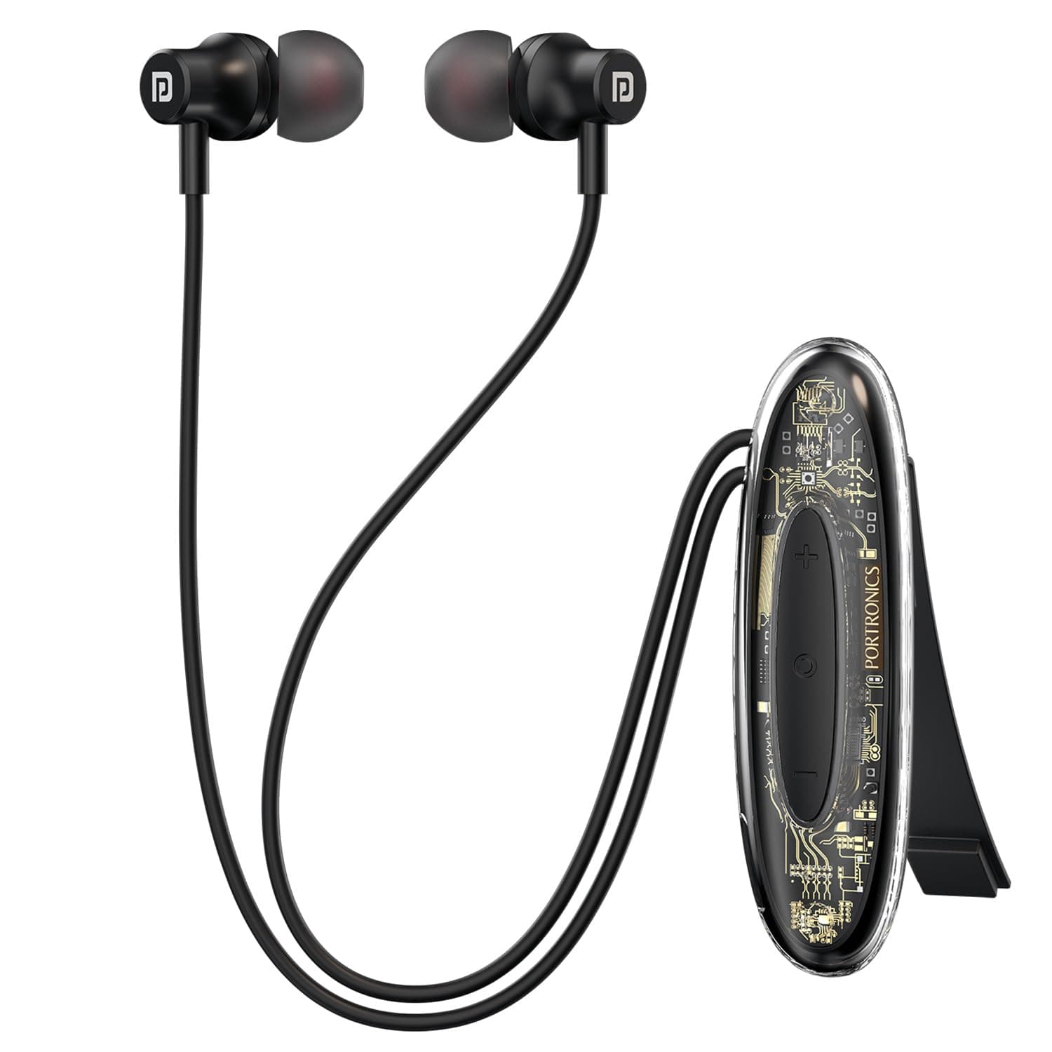 Portronics Harmonics Y5 Bluetooth Wireless In Ear Earphone with strong Clip, Upto 24 Hour Playback,Dual Pairing, HD Clarity Mic, Transparent Design,Ma...