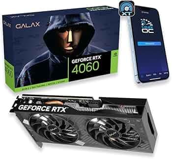 Galax GeForce RTX 4060 1-Click OC 2X V2 Graphics Card | Up to 2490 MHz, 8GB GDDR6, 128-bit, 3 x DisplayPort 1.4a, HDMI 2.1, PCI-E 4.0, NVIDIA DLSS 3 |...