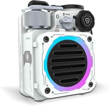 Muzen Cyber Cube White Standard Portable Bluetooth Speaker with Crystal Clear Sound, Superior Build Quality, Cool RGB Gradient Lights, Water Resistant...